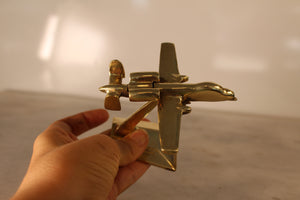 Small  A-10 Thunderbolt II Brass Model Aircraft